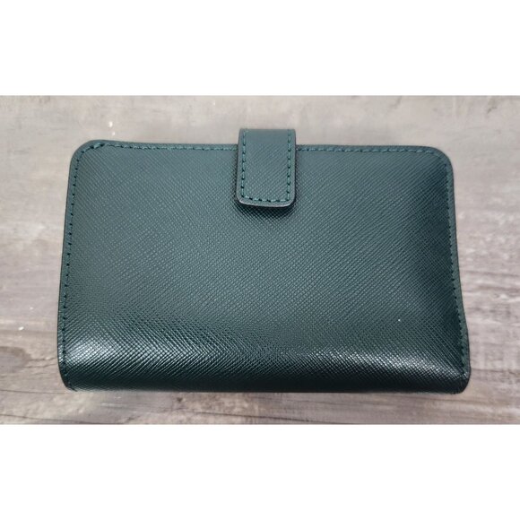 Kate Spade Dark Green/Mint Leather Spencer Compact Wallet - Picture 2 of 5
